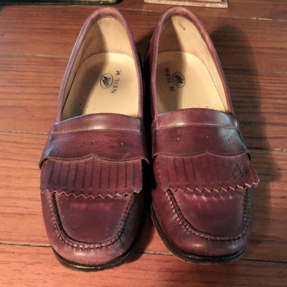 Neil M Burgundy Leather Slip-On Loafers main image 5